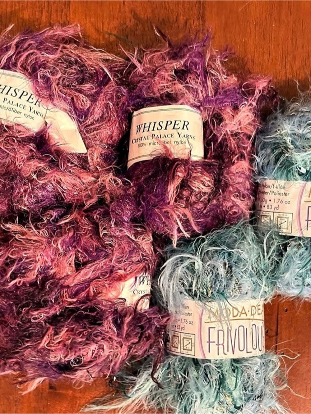 6-SKEIN COORDINATED YARN BUNDLE: VINTAGE NOVELTY/EYELASH YARN
